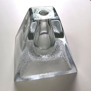 Hand blown Polish bubbled Crystal Oil Lamp. Crystal Art Associates.